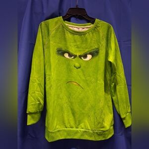 NWOT Green Grinch Face Sweatshirt Unisex
